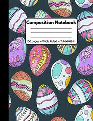 Composition Notebook: Decorated Eggs Composition Journal Wide Ruled: 100 Pages Book for Kids Teens School Students And Teachers