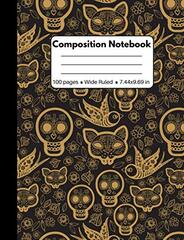 Composition Notebook: Halloween Skull Pattern Composition Journal Wide Ruled: 100 Pages Book for Kids Teens School Students And Teachers